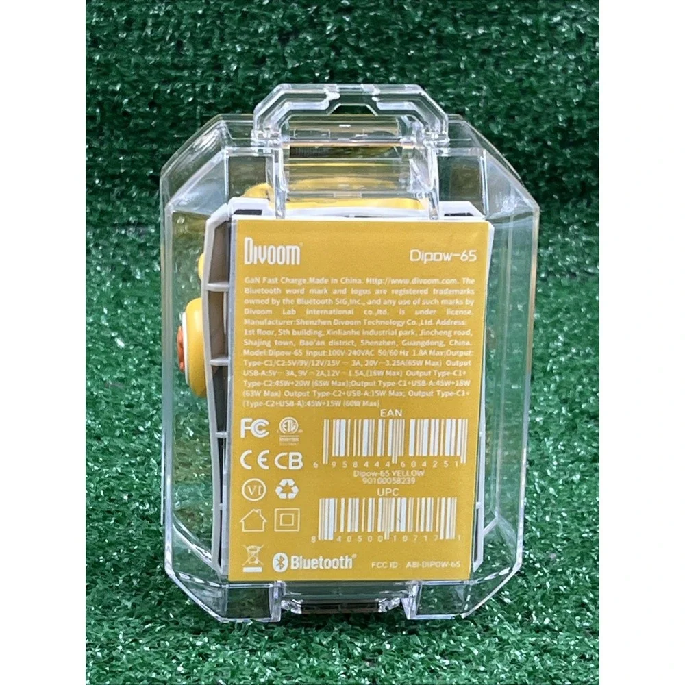 Dipow 65W USB-C Charger 3-Port Fast GaN‎ Charger with DIY Pixel Display New